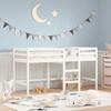 VidaXL Children's Mezzanine Bed Ladder, Elevated Bed for Children, Furniture with Bedroom Storage, Modern, White 80x200 Cm 835887