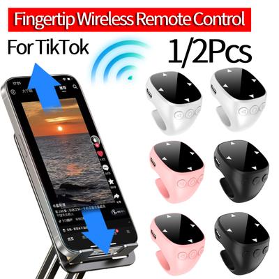 1/2Pcs JX-13 For TikTok Scrolling Ring Fingertip Wireless Remote Control Bluetooth 5.3 Mobile Phone Video Scrolling For TikTok