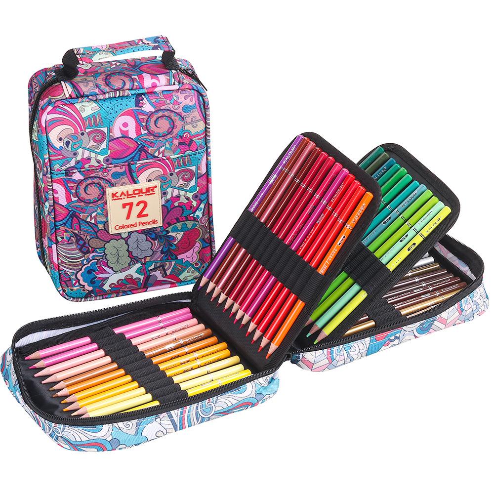 

60\100\120 PCS Canvas Pencil Bag, Folding Fine-Tipped Pen Markers Storage Case with Zipper, Black Pencil Holder for Coloring Pens & Brushes