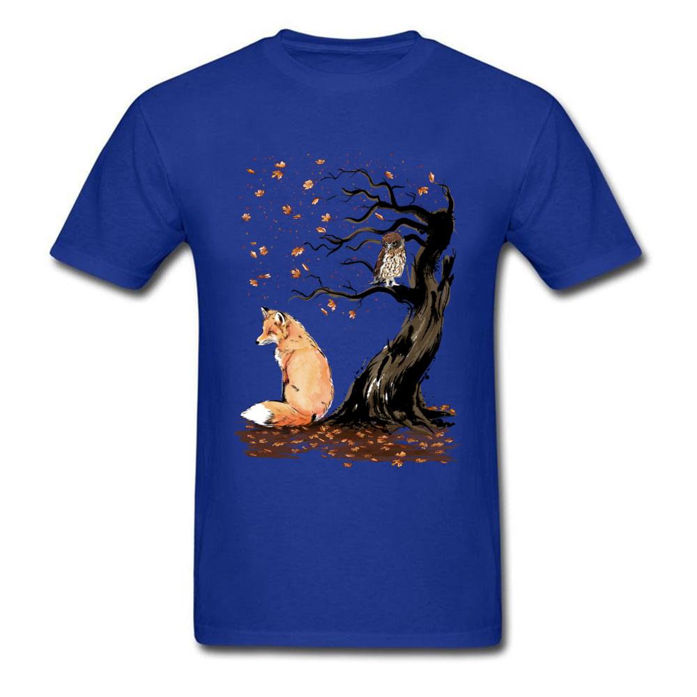 Winds Of Autumn Tee Shirt Art Design Tshirt Men Tshirts Owl  Fox Print Tops Tees Birthday Gift Clothes Custom Cotton Sweaters