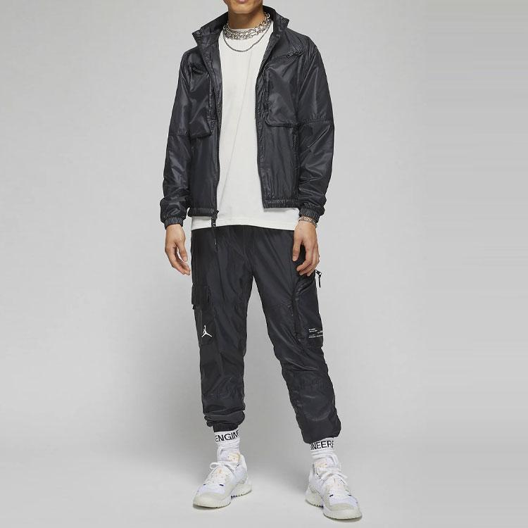 Jordan Pánské joggery středního pasu s pevným potiskem loga Černé DM1866-010