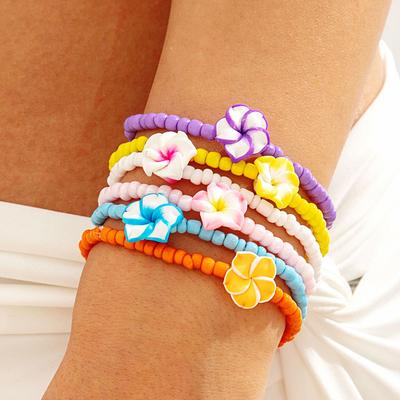 Popular Soft Pottery Flower Bracelet Handmade Beaded Bracelet Simple Jewelry Wholesale