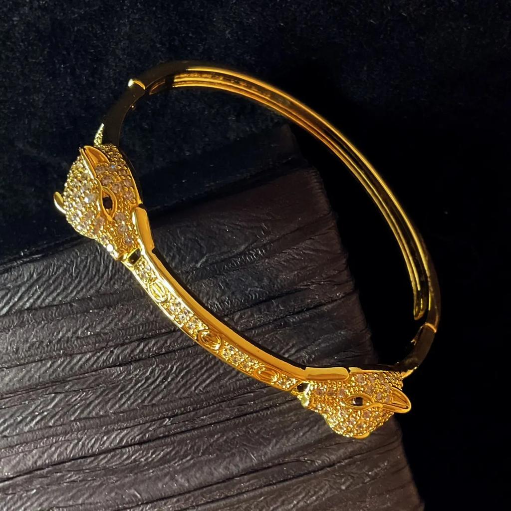New Exquisite Luxury Double Leopard Head Micro-embellished Bracelet Bracelet