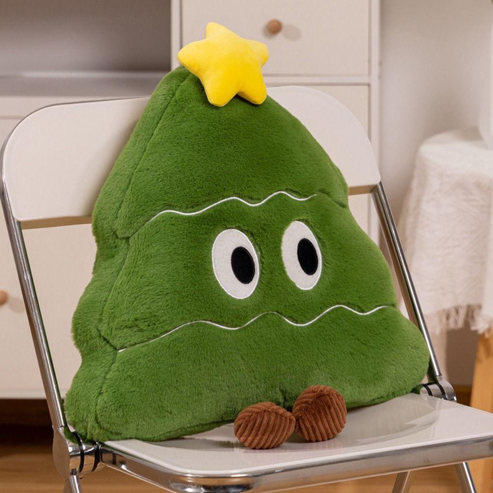 Soft Christmas Tree Plush Pillow Cute Christmas Throw Pillow Home Ornament Plush Pillow  New Year