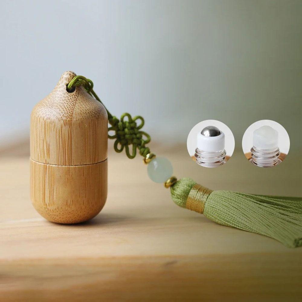 Reusable Bamboo Roller Ball Bottle Empty Bottle Essence Storage Bottle Perfume Bottle Travel