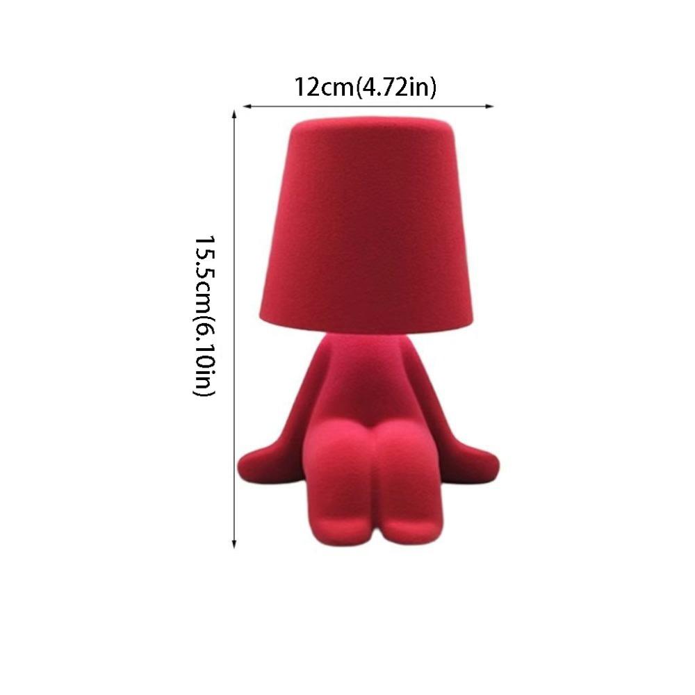 

Statue Light Touch Control Table Lamp Colorful Design Flocking Texture Night Lamp Mini Size Creative Shape Desk Light Desk Use червоний
