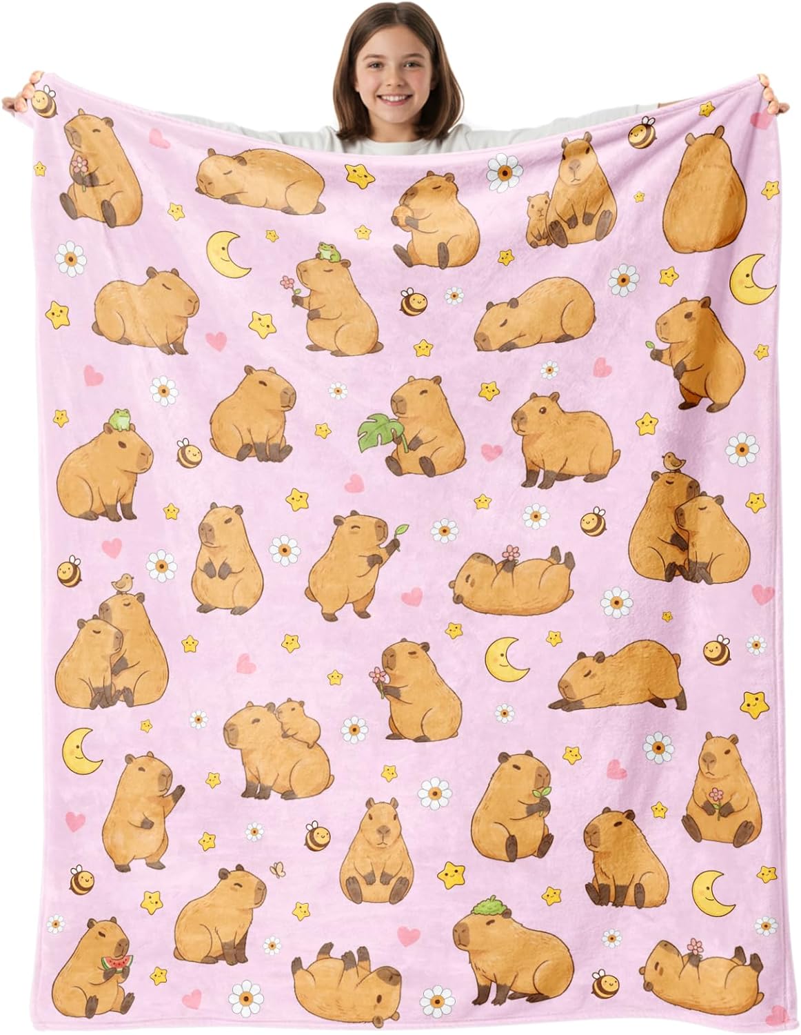 

Capybara Blanket for Girls Boys Kids, Soft Flannel Fleece Throw Gifts, Lightweight Cozy Capybara Blanket 40 x50 70x100cm28x39in