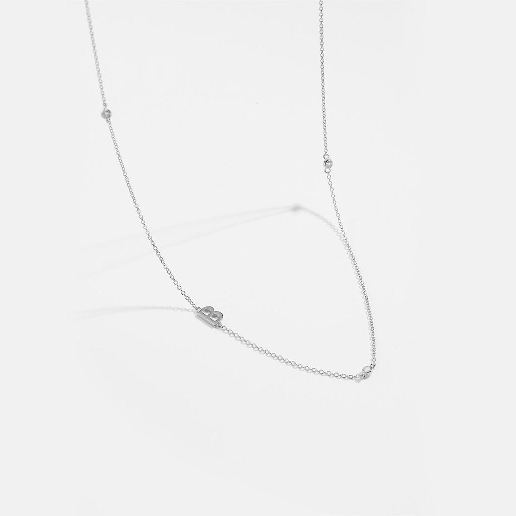 S925 Sterling Silver Initial Necklace for Women - Elegant Polished Clavicle Chain, Fashionable Jewelry, In Stock
