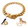 Set Collare e Guinzaglio per Cani Grandi a Maglia Cubana in Acciaio Titanio Solido Caldo USA con Fibbia Metallica Creativa