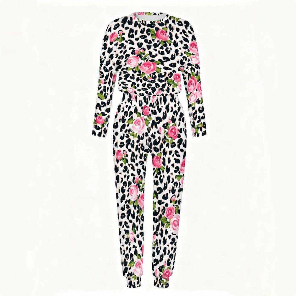 Female Long Sleeve Loose Tunic And High Waist Straight Trousers Two Piece Everyday Cozy Wear
