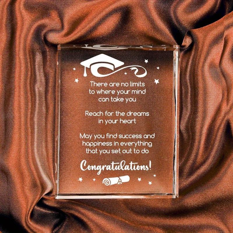 2025 College Grad Gifts: Crystal Plaque Sign. For Her/Him, Daughter/Sister Graduation Gifts.