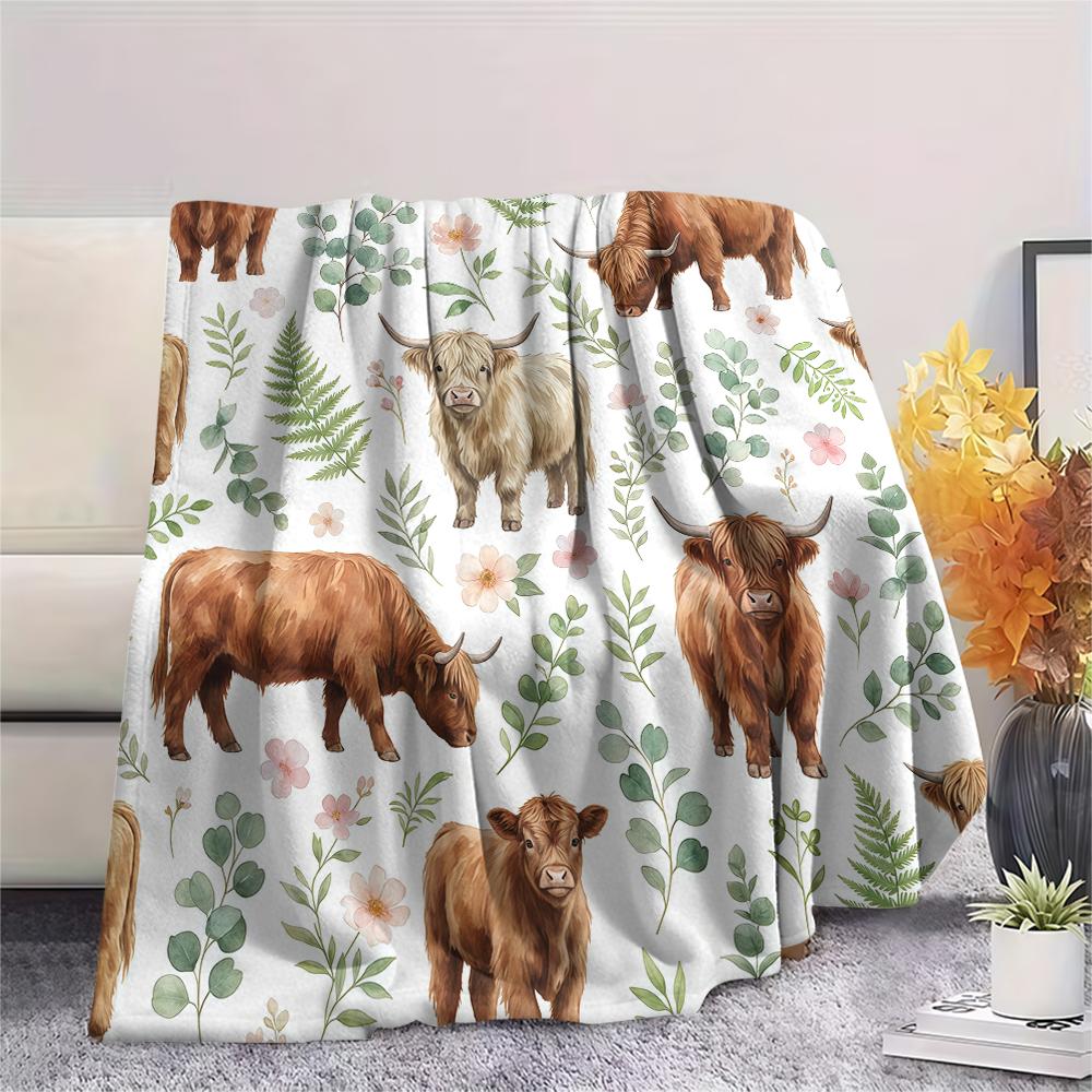Frische Blumen Pferd Leopardenmuster Flanelldecke Hohe Qualität Bequem für Alle Jahreszeiten Heimdekoration Wärme und Komfort Perfekt für Weihnachtsgeschenke