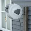 Retractable Air Hose Reel Wall Mount Auto Rewind Hose Reel 15m Plus 140cm Diameter 3 8 Inch 9.5mm Connector 1 4 Inch Bsp Grey