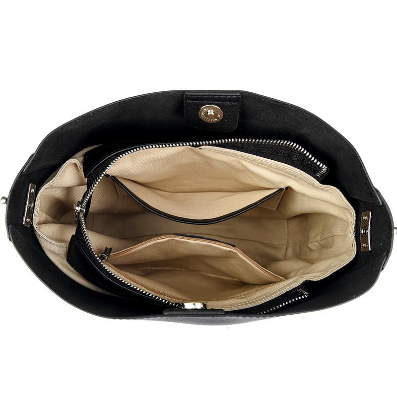 Shoulder Bag Large Capacity New Style Simple Bucket Bag Genuine Leather Versatile Commuter Crossbody Bag Women's Bag