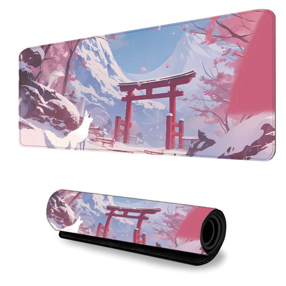 Hot Selling Anime Landscape Mouse Pad, Oversized Keyboard Pad, Customized Laptop Desk Pad, with Anti Slip Rubber Base 30*60CM