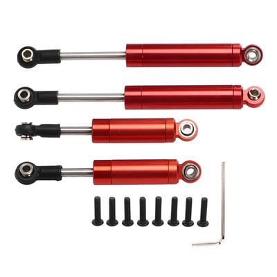 RC Stoßdämpfer vorne hinten Aluminiumlegierung Stahl Hochelastische Feder CNC Leicht austauschbare RC Teile für Axial 1 18 Rot