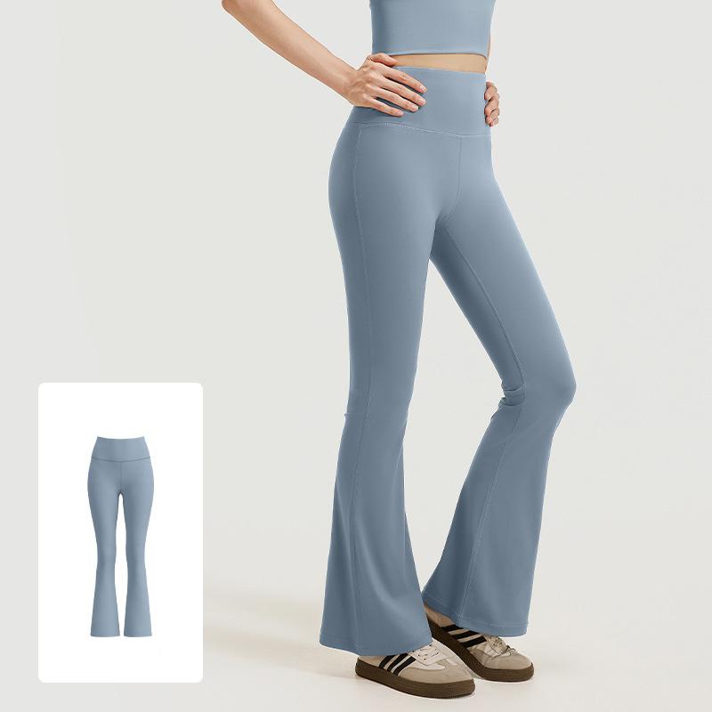 High-waisted Butt-lifting Flare Pants Seamless Nude-feel Yoga Pants Pilates Workout Fitness Leggings