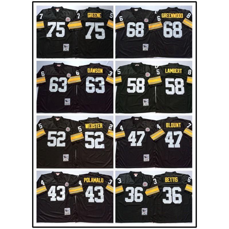Pittsburgh Steelers NFL Retro Jersey Mens Football Uniform Vintage Style 59 43 89 MN Hall Of Fame Fan Apparel