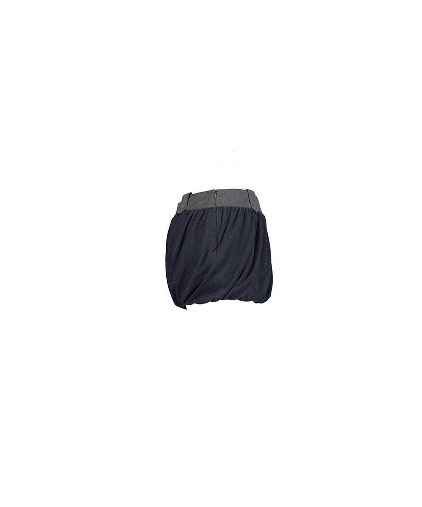 Pilse Curve Drape Mini Skirt, Dark Gray