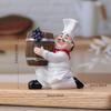 Charming Chef-Themed Toothpick Holder with Wooden Bucket - Resin No Power Needed Perfect for Home Party Decor
