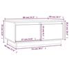 814440 vidaXL Table basse Blanc 80x50x35 cm Bois massif de pin