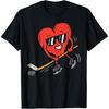 Heart Playing Ice Hockey Valentines Day Love Sports T-Shirt