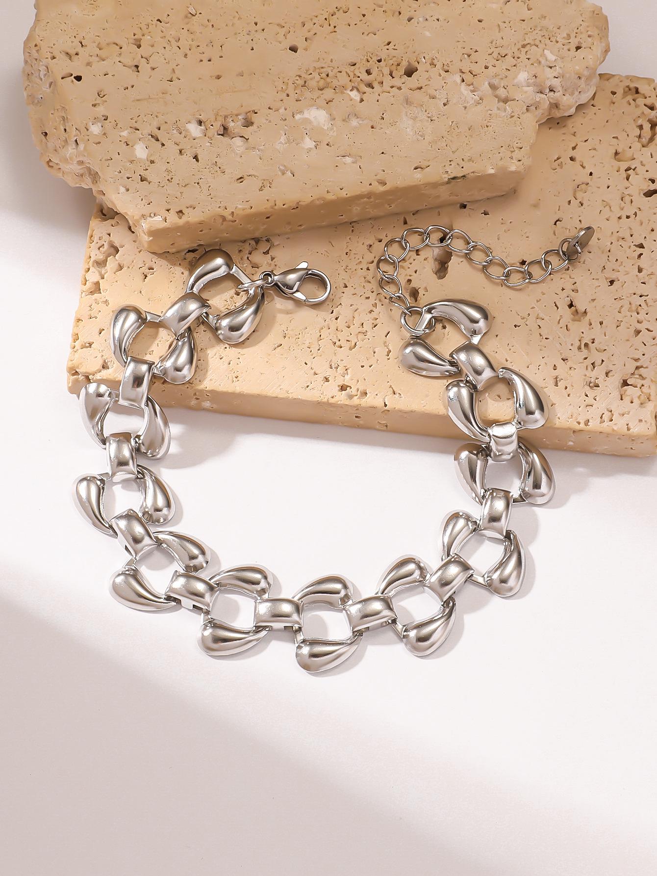 

Минималистичный смелый широкий браслет из нержавеющей стали с нишевым дизайном