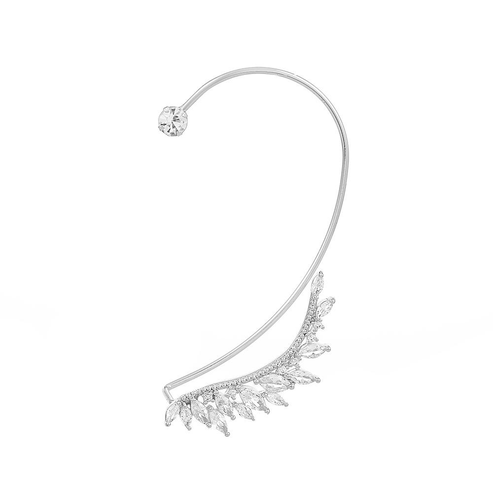 

Простой геометрический кафф для уха в виде листа для женщин, клипса на ушную раковину с цирконом, в стиле инс, темпераментное модное украшение для девушки