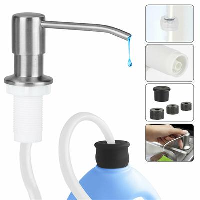 300ML Spülbecken Seifenspender Küche Edelstahl Hände Flüssigkeit Pumpe Flasche Schlauch für Küchenspüle und Schlauchset Anschluss an Seife