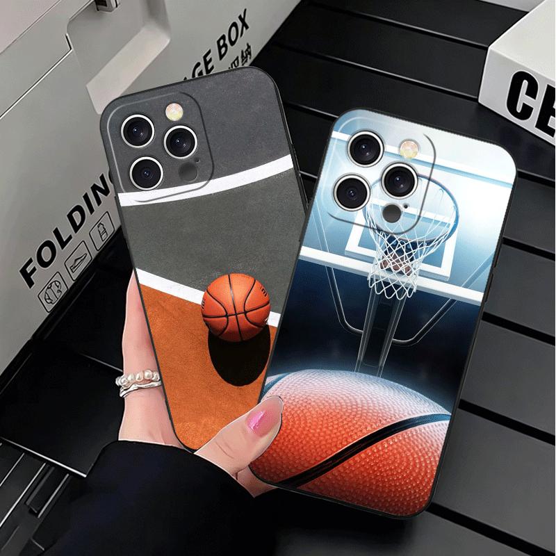 Basketball Basket Sports Soft Phone Case for iPhone 16 16E 17 Air 15 Pro Max 14 Plus 13 Mini 11 12 7 Black Cover Back Shell