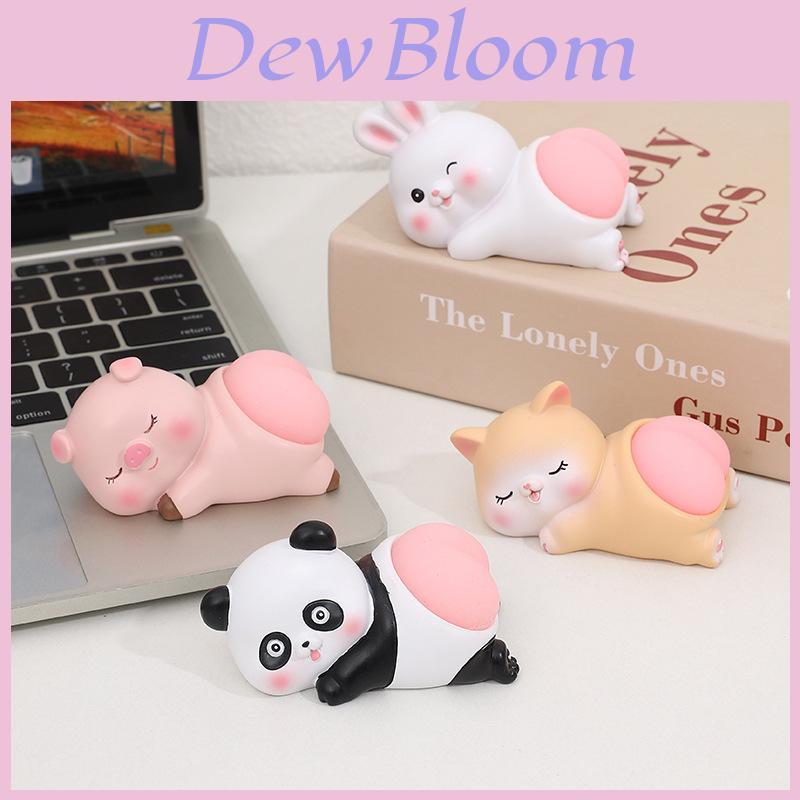Cute Panda Pig Animal Resin Desk Toy With Soft Elastic Butt For Office Decor And Stress Relief