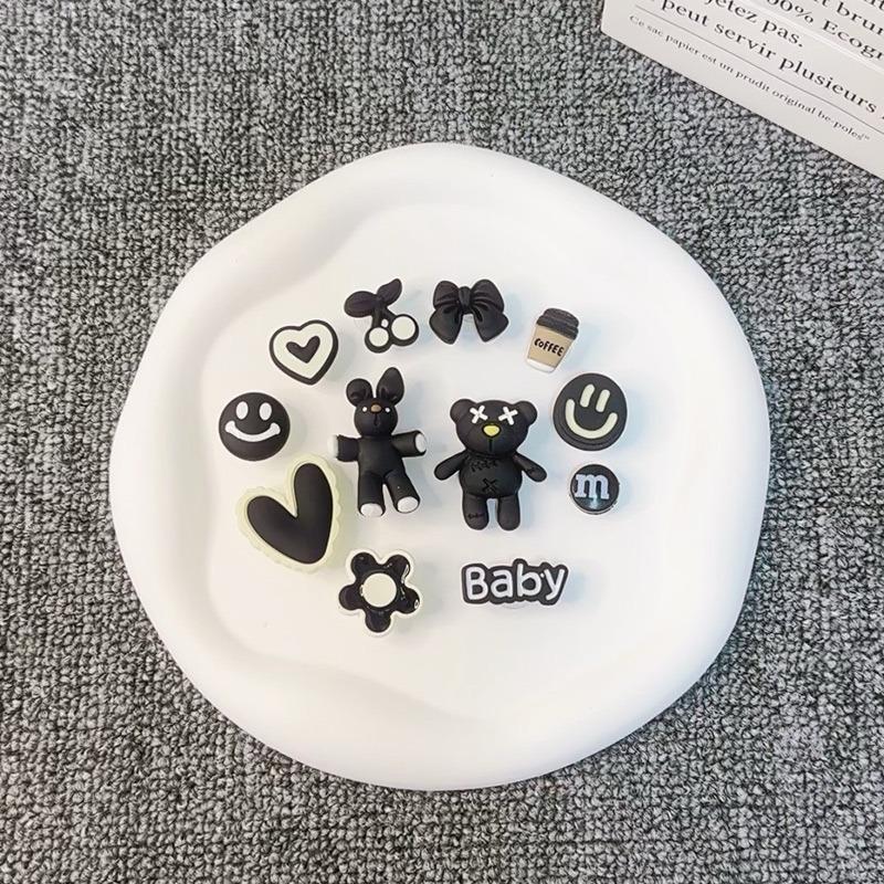 

Набор из 12 модных шармов для обуви, аксессуары, пряжка для обуви с отверстиями, милый мультяшный маленький медвежонок, кролик, DIY 3D украшения для обуви, детский подарок