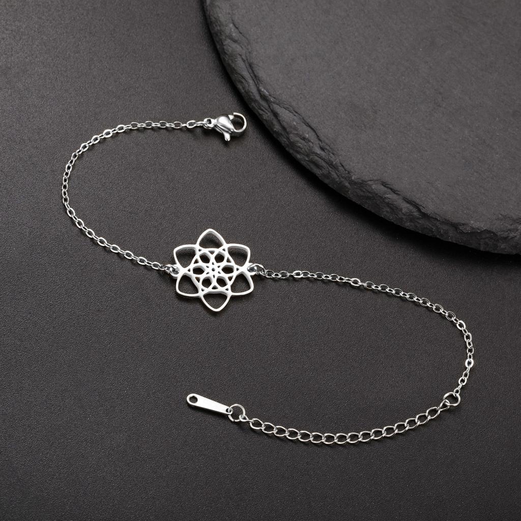 LIKGREAT Flower of Life Bracelet Vintage Bracelets for Women Men Fashion Charms Sacred Geometry Jewelry Gifts