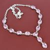 Fasetterat rosa kunzit-halsband 925 sterlingsilverhalsband justerbar kedja handgjort halsband ädelstenssmycken av högsta kvalitet årsdagspresenter