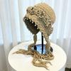 Pearl Tassel Three-dimensional Flower Knitted Wool Hat Women's Spring Hand-woven Ethnic Style Light Pullover Hat Tide