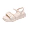 Thick soled sandals with feminine fairy style 2025 summer new elastic band student flat Roman shoes
