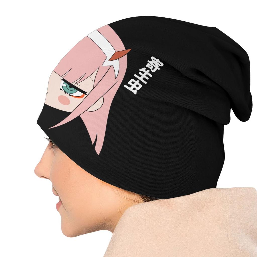 Kawaii zéro deux Bonnet chapeaux mode tricot Chapeau pour unisexe femmes hiver chaud chérie dans les Franxx Skullies bonnets casquettes