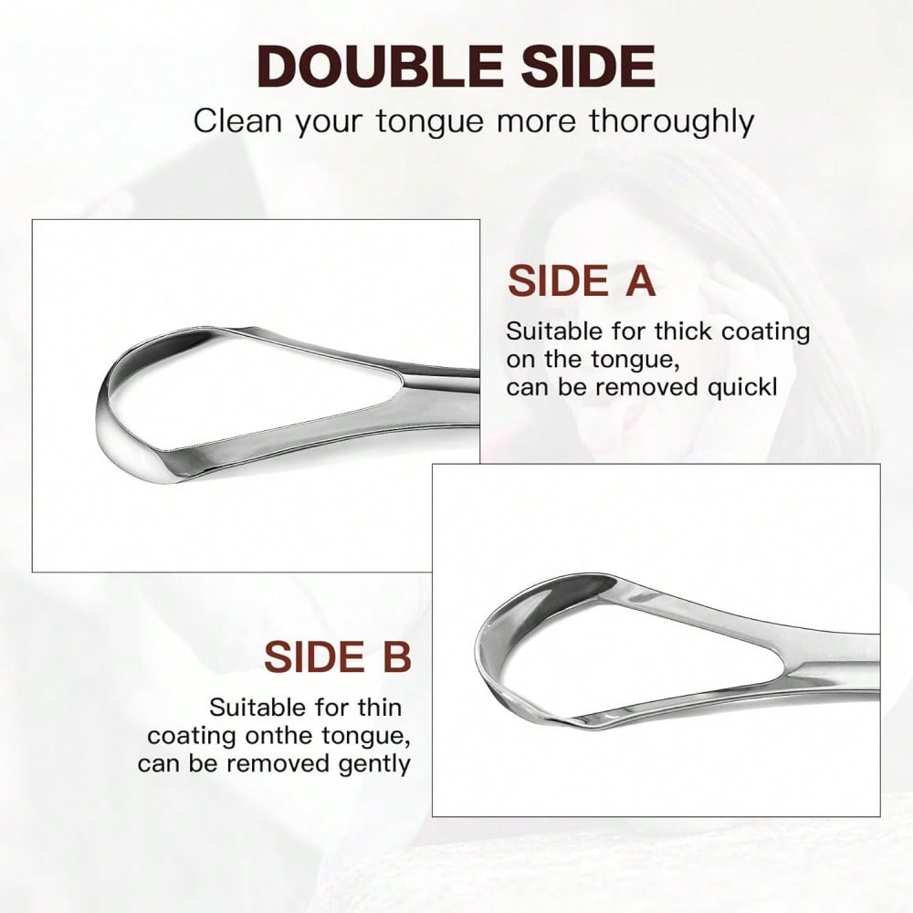 1pc Tongue Scraper, Stainless Steel Tongue Cleaner For Both Adults Professional Reduce Bad Breath Metal Tongue Scrapers, Help Your Oral Hygiene