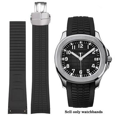 Pulseira de Borracha de Silicone 21mm para Relógio Patek Pulseira para Série Aquanaut Philippe 5164a 5167a Fivela Borboleta Pulseira Masculina