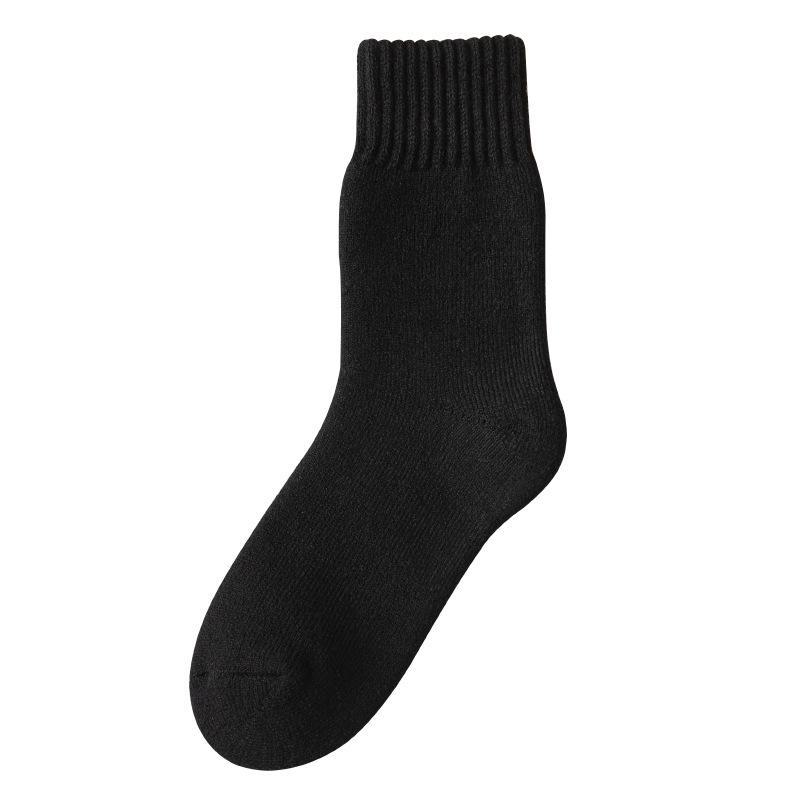 Women's Winter Mid-Tube Socks - Thick, Warm, Soft, Plus Velvet, Solid Colors, Imitation Cashmere, Versatile Casual Home Wear.