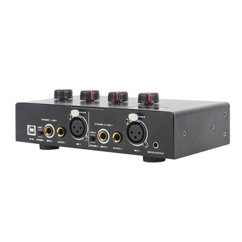 2 Input Mic Booster Double Channel Microphone Pream for Clear Sound Widely Used For Guitars and Keyboards