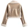 Womens Jackets Long Sleeve Fall Coats  Cropped Jacket  Winter Warm OuterwearWith Pocket