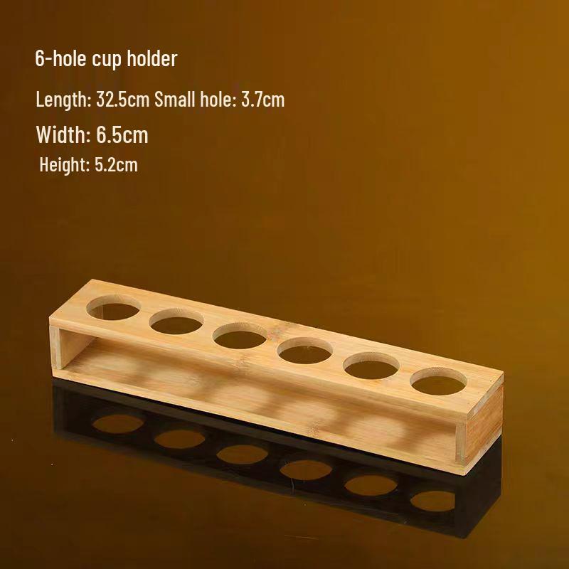 Bamboo Wine Rack & Shot Glass Holder - Creative Liquor Cup Storage Tray