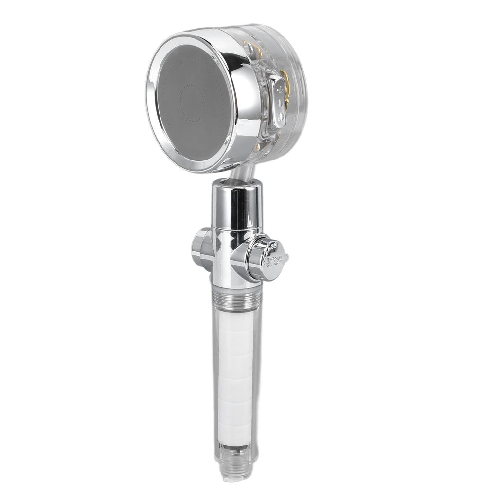 Propeller Shower Head Vortex Hydro Jet 360 Degrees  Rotating Handheld with Pause Switch Filter G1/2