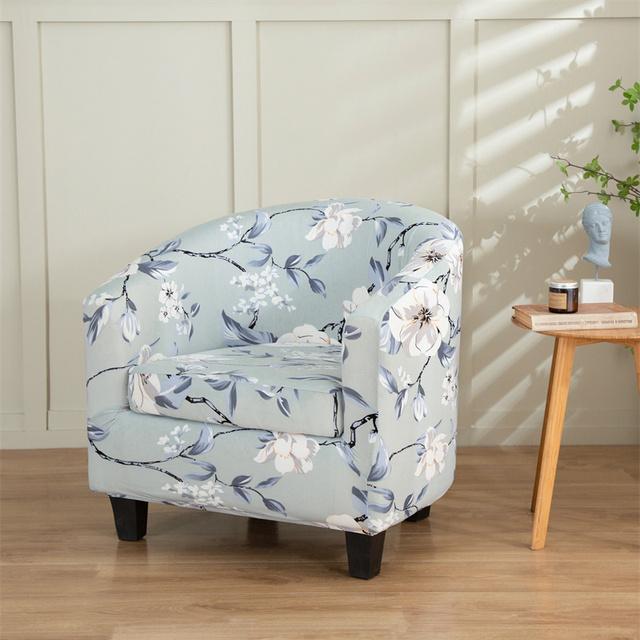 Floral Prints Single Armchair Cover Relax Spandex Single Seater Tub Club Couch Slipcover For Living Room Sofa Protector Covers