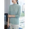 New Women's Seven-Stitch Thick Cashmere Sweater - Long Sleeve Cable Knit Base Layer Versatile Knitwear for Autumn and Winter