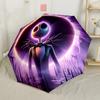 Nightmare Before Christmas Automatischer Regenschirm mit 8 Speichen Langlebiger Kunststoff & Eisen Reiseutensil Eleganter Damenregenschirm Spirituelles Geschenk
