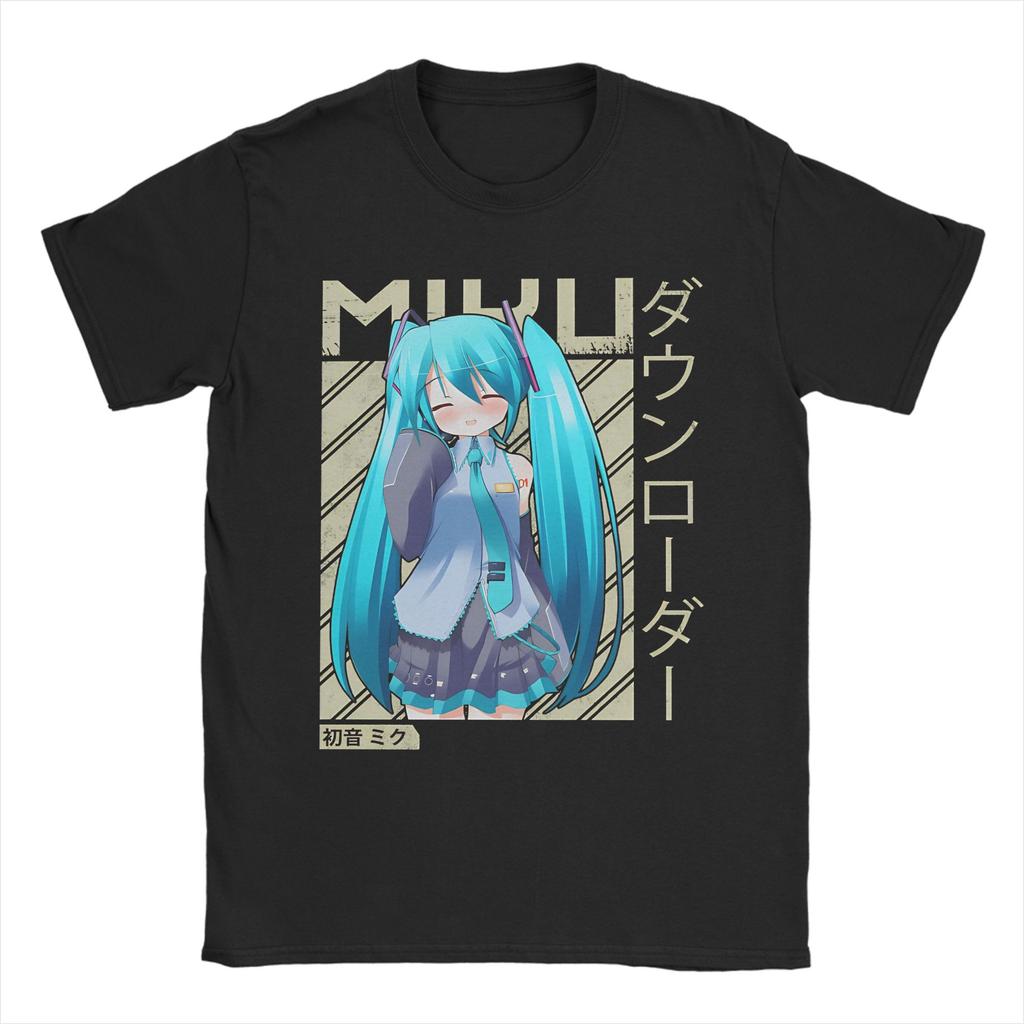 Hatsune Miku T Shirt Unisex Unisex Cotton Vintage Tshirt Round Collar Anime Tees Short Sleeve Clothes Gift Idea