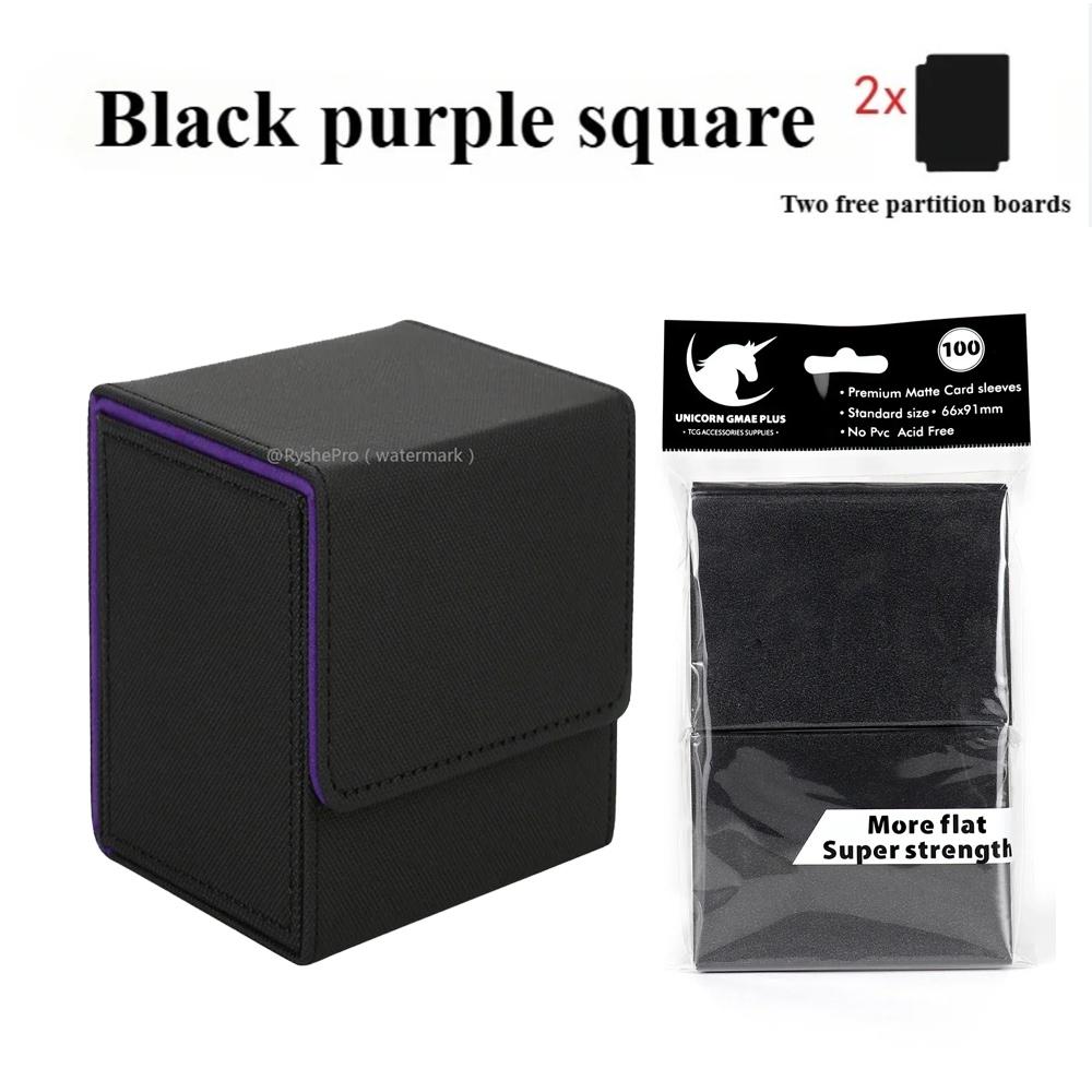 100 Premium Card Sleeves 66x91mm and Trading Card Storage Box Holds 100+ Commander Deck Box for MTG PTCG Baseball Sports Cards