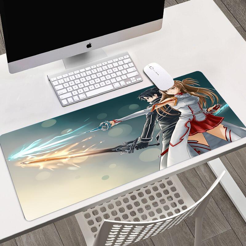 Anime Sword Art Online SAO HD Printing Mousepad Computer Lock Edge Keyboard Mat PC Desk Pad Large Mouse Pad Gaming Accessories
